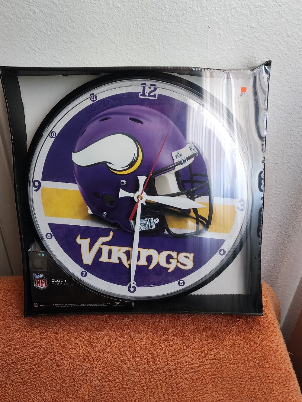 Minnesota Vikings Purple & Gold Wall Clock - Licensed NFL Decor